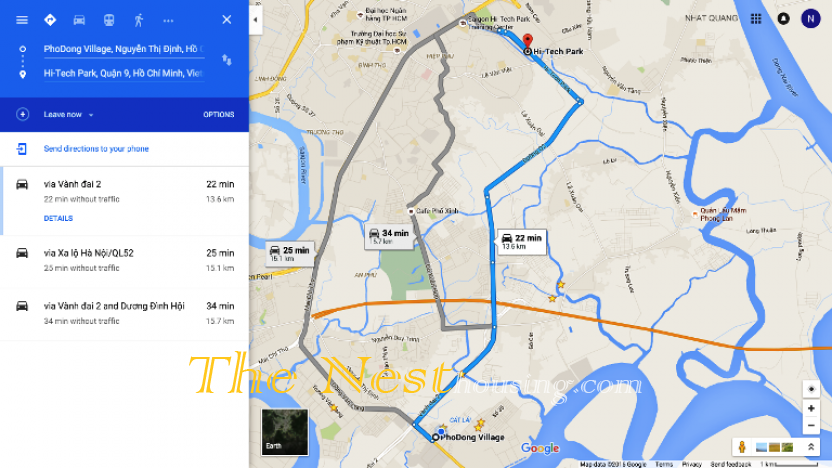 Route HiTech Park   PhoDong Village