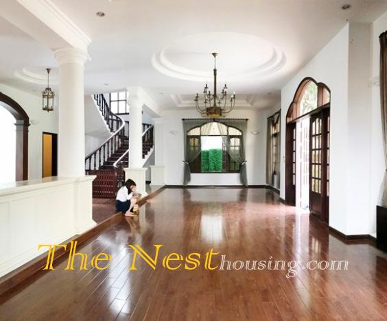 Villa for rent 5 bedrooms, garden and pool, Thao Dien compound Dist 2 HCMC