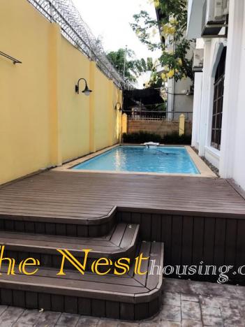 Villa for rent 5 bedrooms, garden and pool, Thao Dien compound Dist 2 HCMC