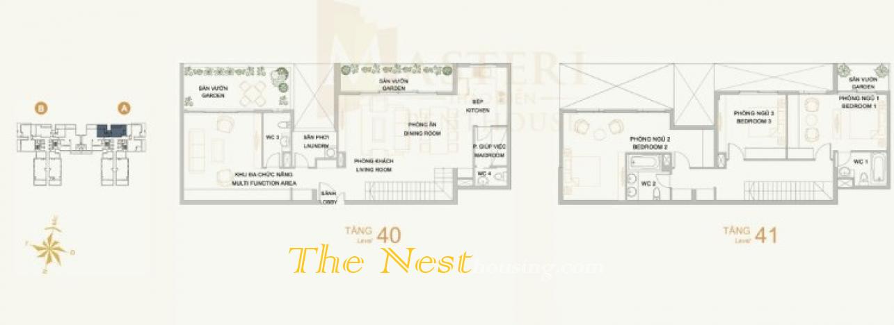 PENTHOUSE - 3 BEDROOMS IN MASTERI THAO DIEN