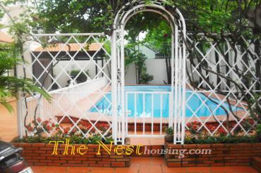 Charming villa for rent in Thao Dien, swimming pool and garden, 4 bedroom, partly furnished