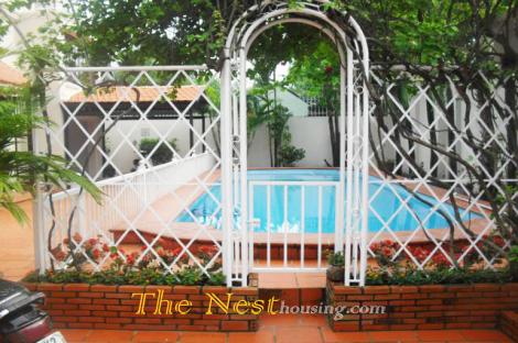 Charming villa for rent in Thao Dien, swimming pool and garden, 4 bedroom, partly furnished