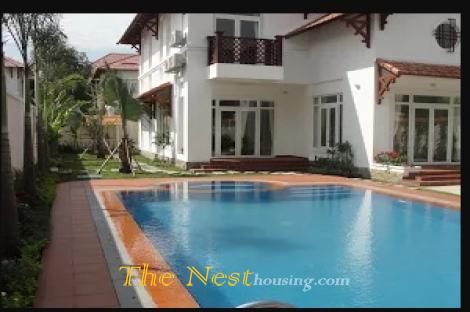villa for rent in compound - Thao Dien, 5 bedrooms, beautiful garden and swimming pool