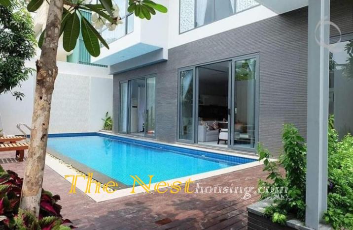 Modern villa for rent in compound Thao Dien D2