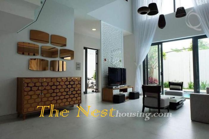Modern villa for rent in compound Thao Dien D2