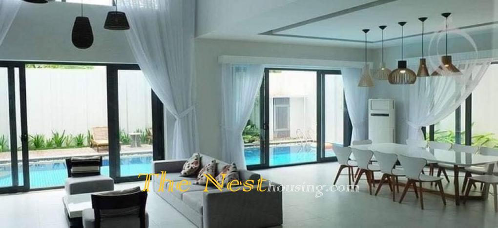 Modern villa for rent in compound Thao Dien D2