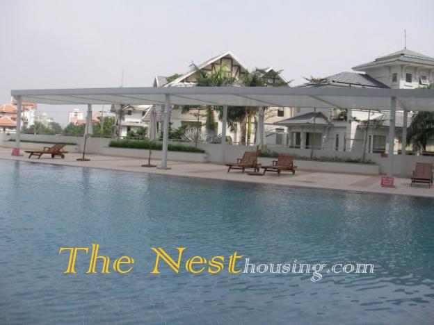 Modern villa for rent in compound on Giang Van minh street