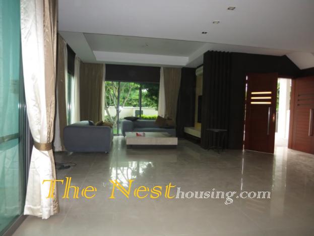 Modern villa for rent in compound on Giang Van minh street