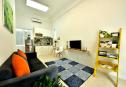 Lotus one bedroom apt living room kitchen