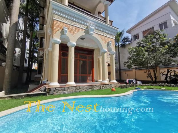 Nice villa for rent in compound, 4 bedrooms, garden and swimming pool, 3500USD
