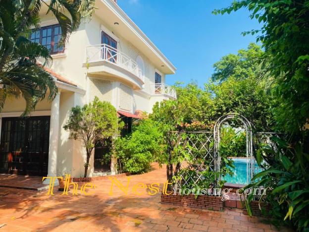 Charming villa for rent in Thao Dien, swimming pool and garden, 4 bedroom, partly furnished