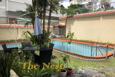 Villa for rent in Thao Dien, swimming pool, 5 bedrooms, partly furnished